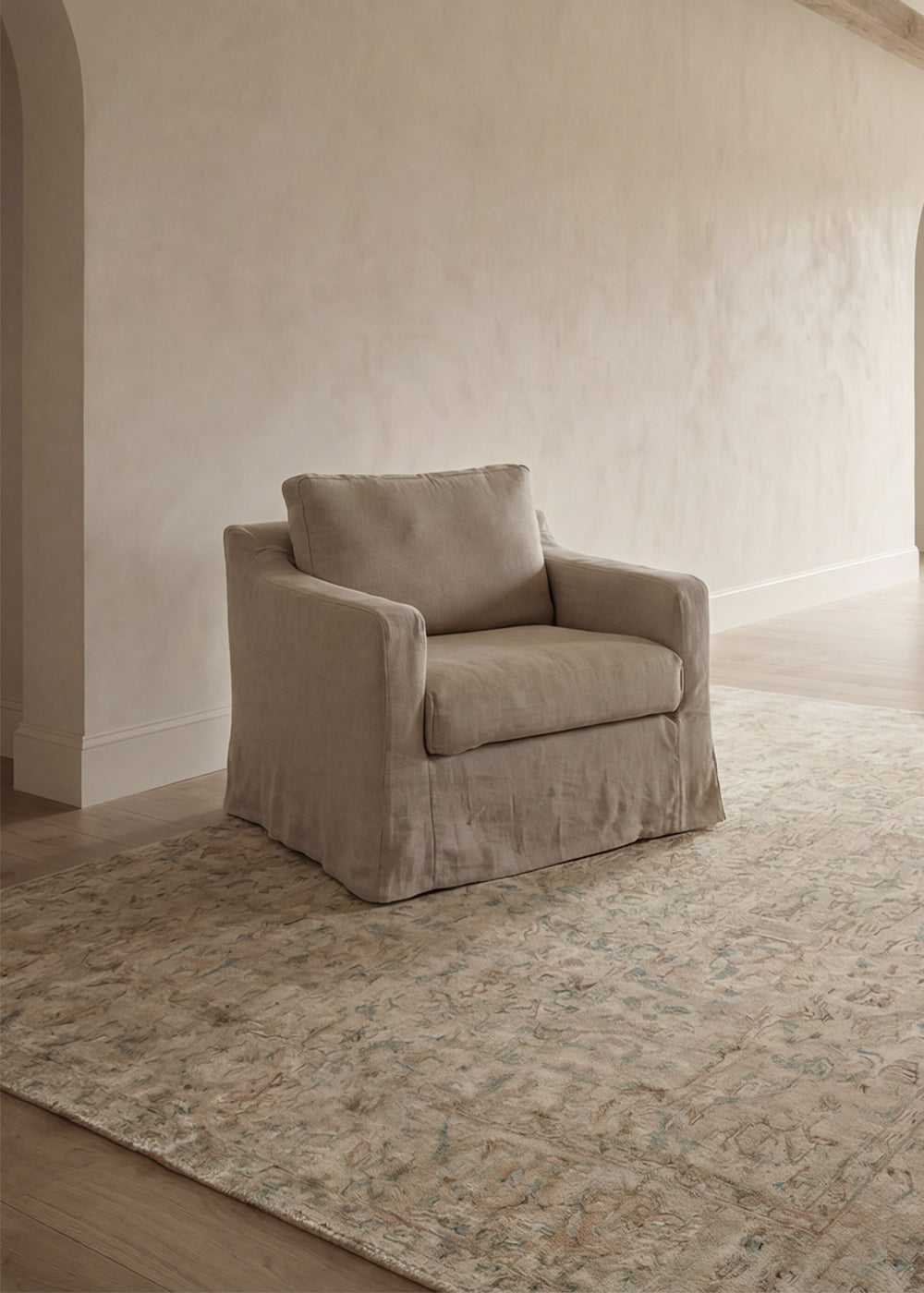 Wabi Linen Sofa, Single, Stone