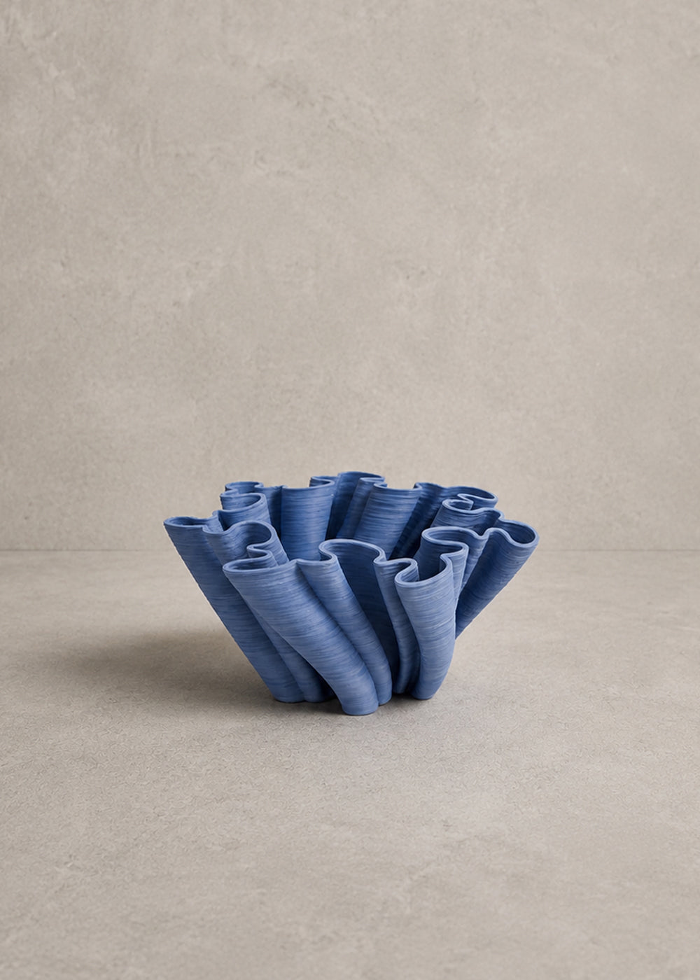 Sora pleated indigo vase full view