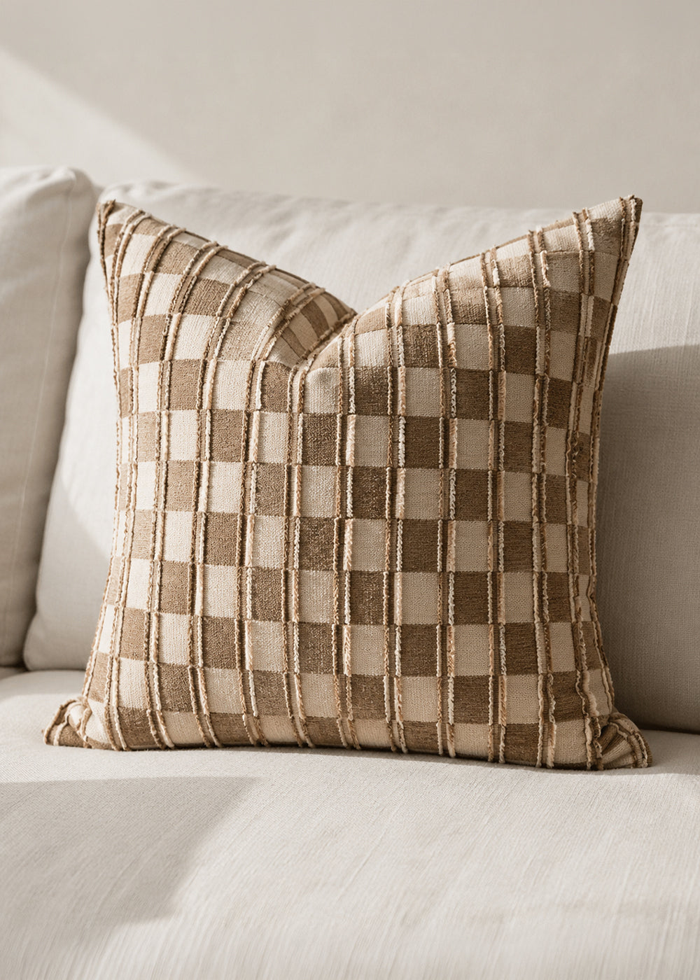 Edo, Patterned Cushion Cover, Maillard Brown