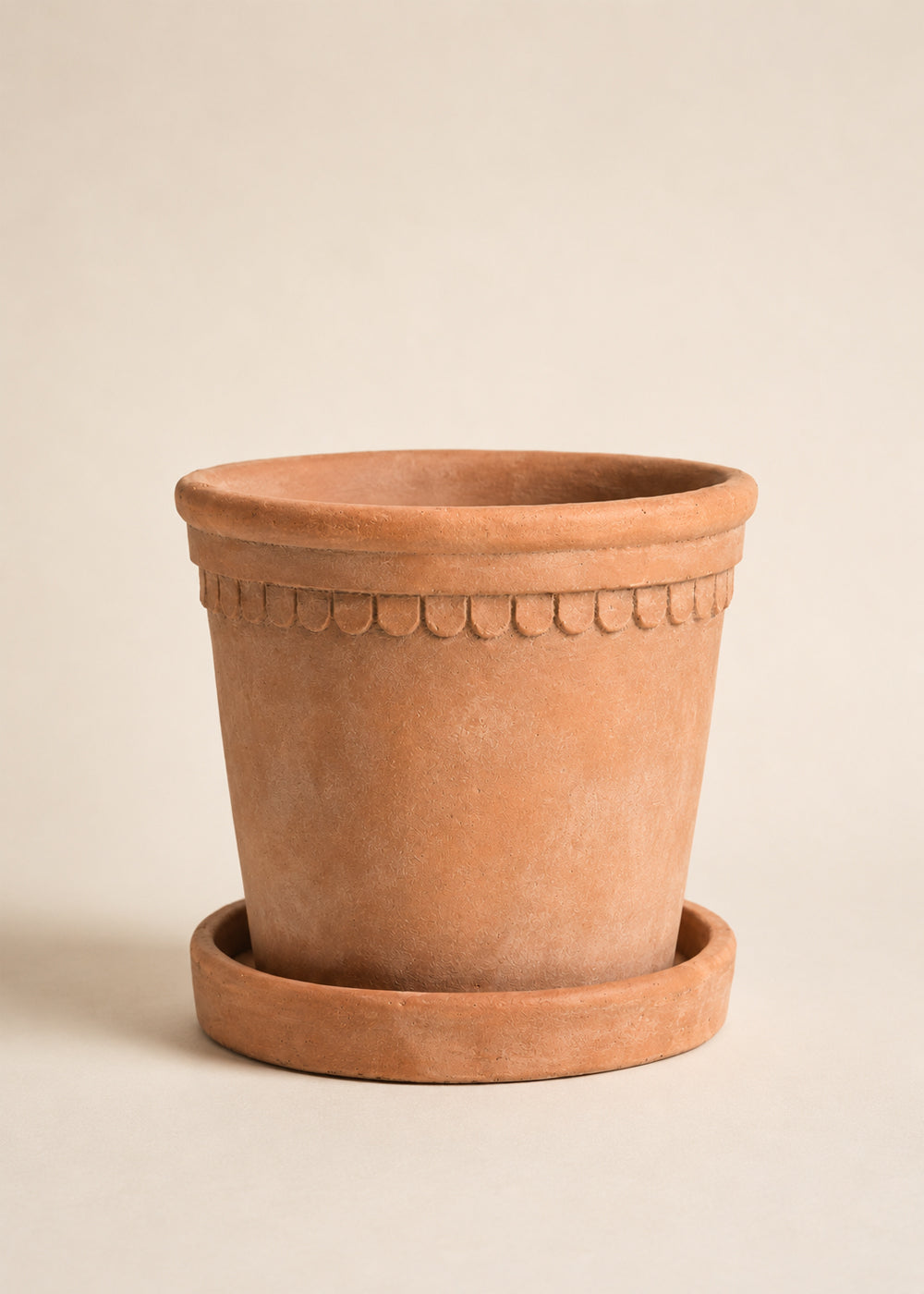 Siena aged terracotta planter studio shot
