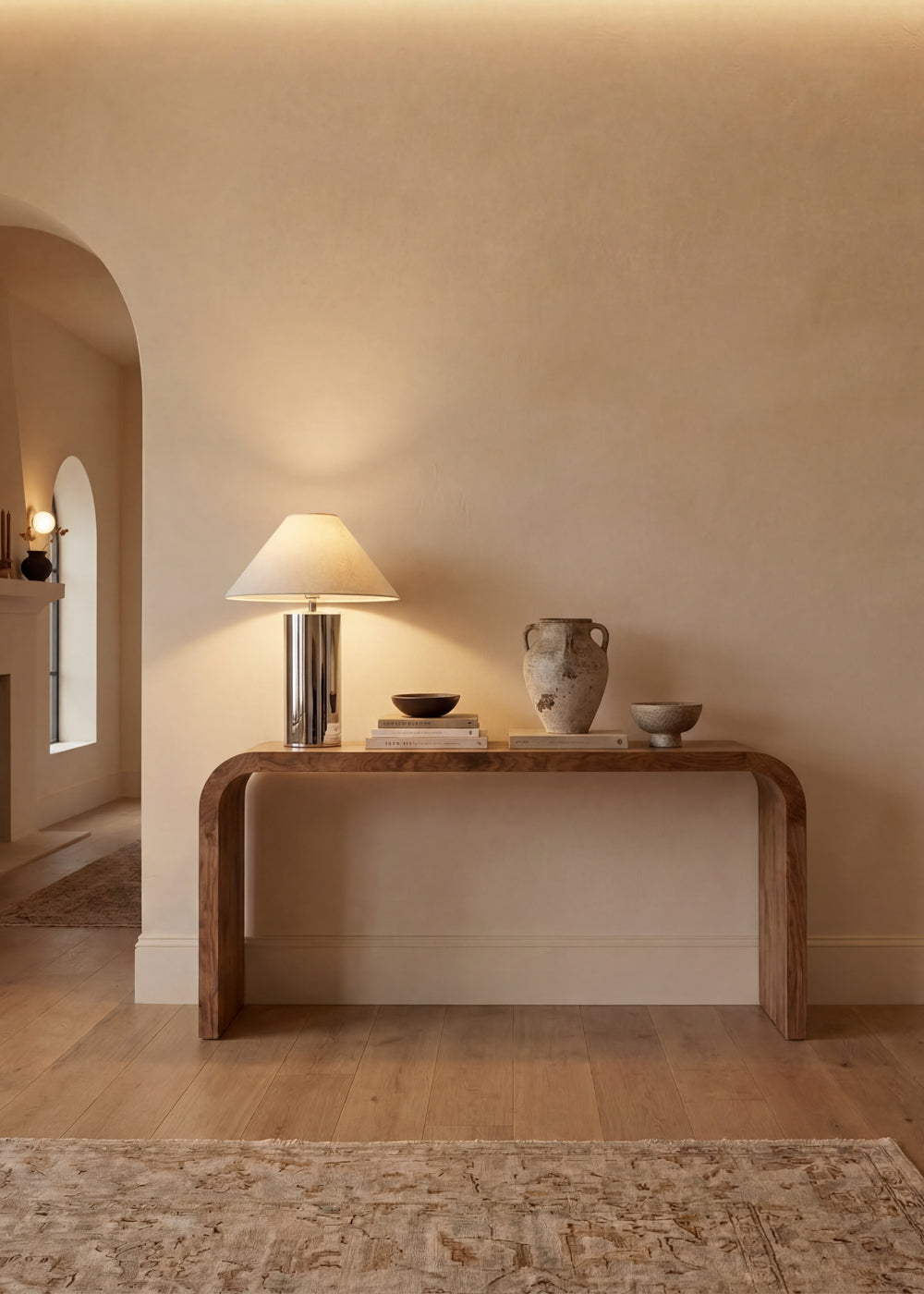 Chrome Column Table Lamp