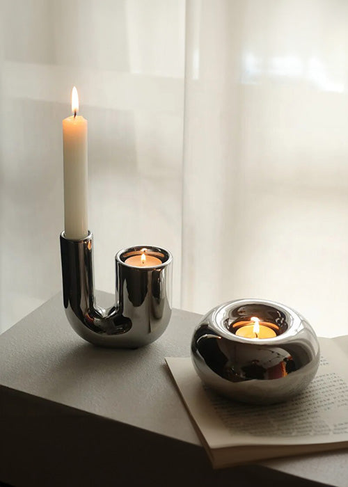 Candle Holder, Silver, Decor (3 styles available)