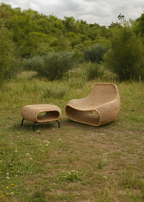 Rattan Footstool, Garden Furniture