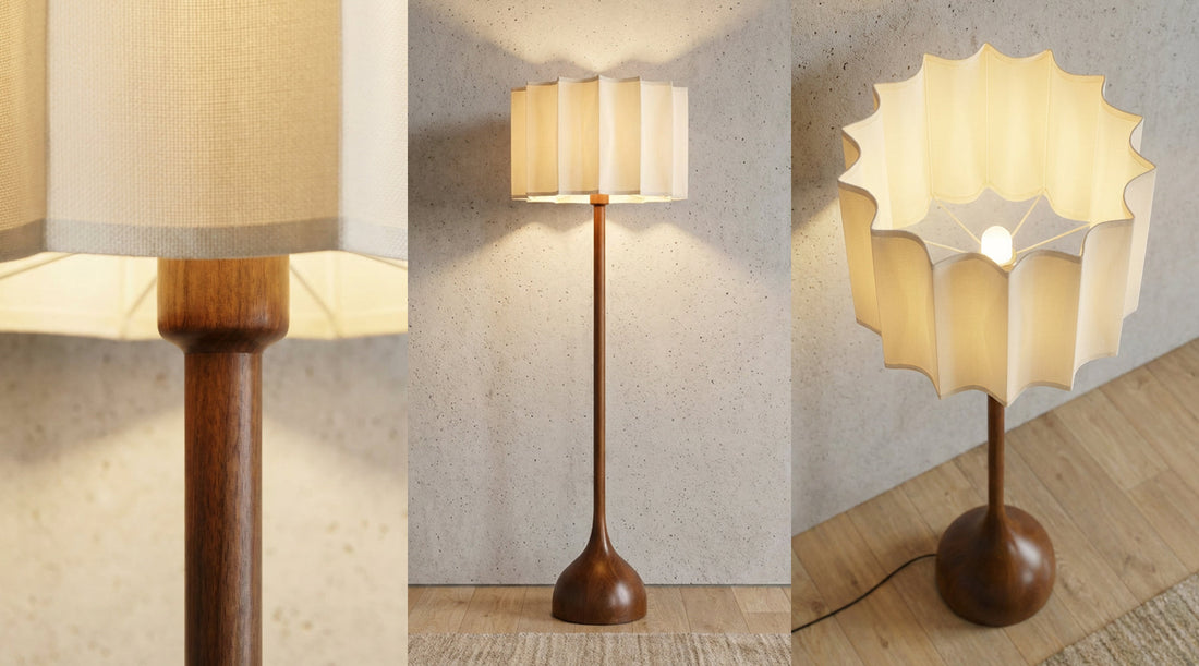 Rinkaku Wooden Floor Lamp | Walnut Floor Lamp