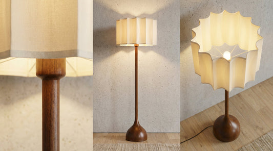 Rinkaku Wooden Floor Lamp | Walnut Floor Lamp