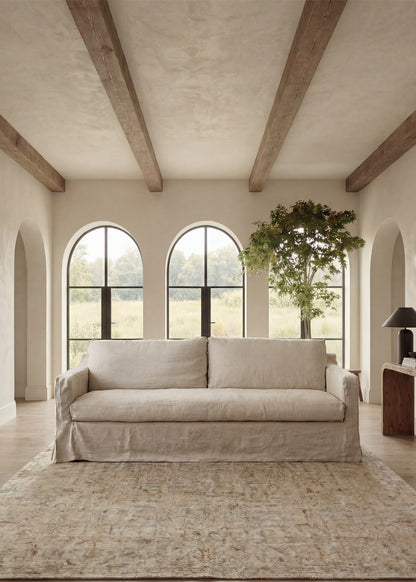 Wabi Linen Sofa, Two Seater, Milk White