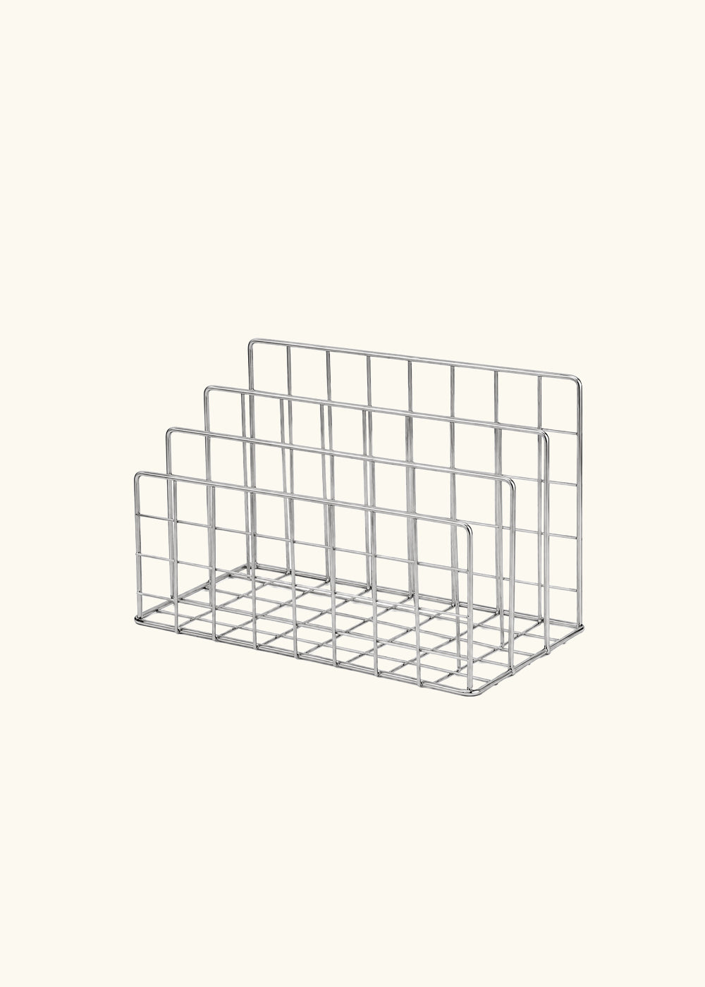 Wire Mesh Magazine Holder, Brushed Steel