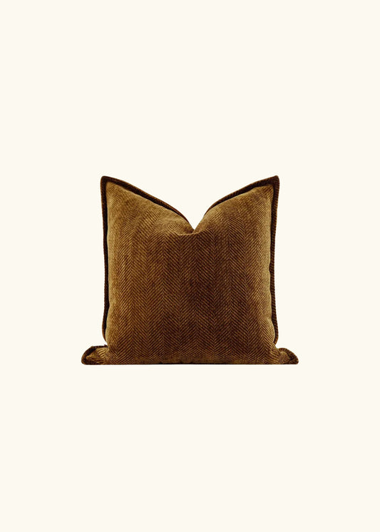 Kohi, Herringbone Cushion Cover, Caramel
