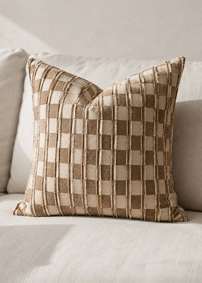 Edo, Patterned Cushion Cover, Maillard Brown