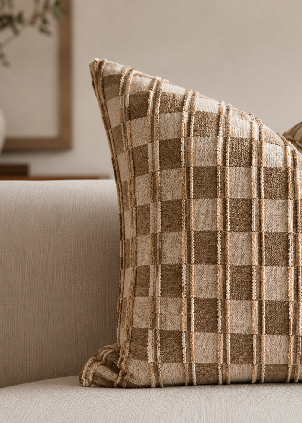 Edo, Patterned Cushion Cover, Maillard Brown