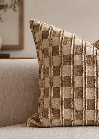 Edo, Patterned Cushion Cover, Maillard Brown