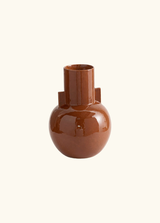 Cognac Step Vase