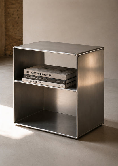 Hako, Brushed Steel Side Table