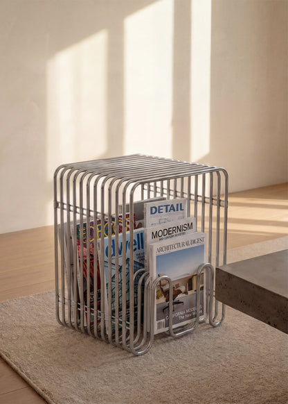 Magazine Rack / Side Table (Stainless Steel)