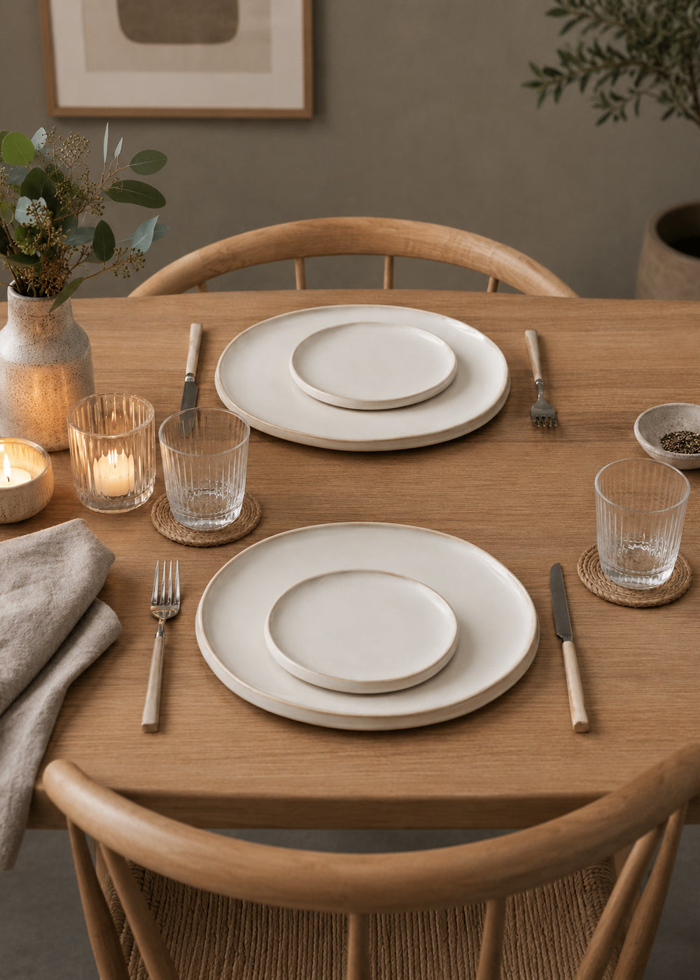 Mura ceramic plates in a table setting