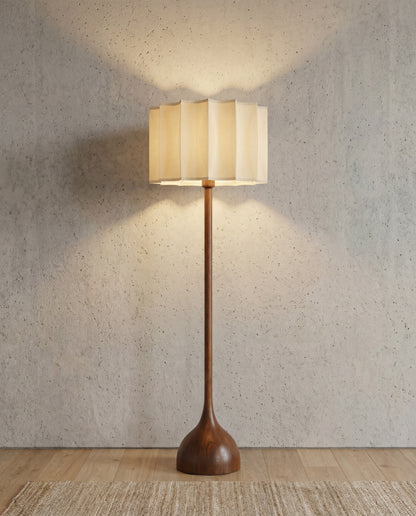 Rinkaku, Wooden Floor Lamp, tall