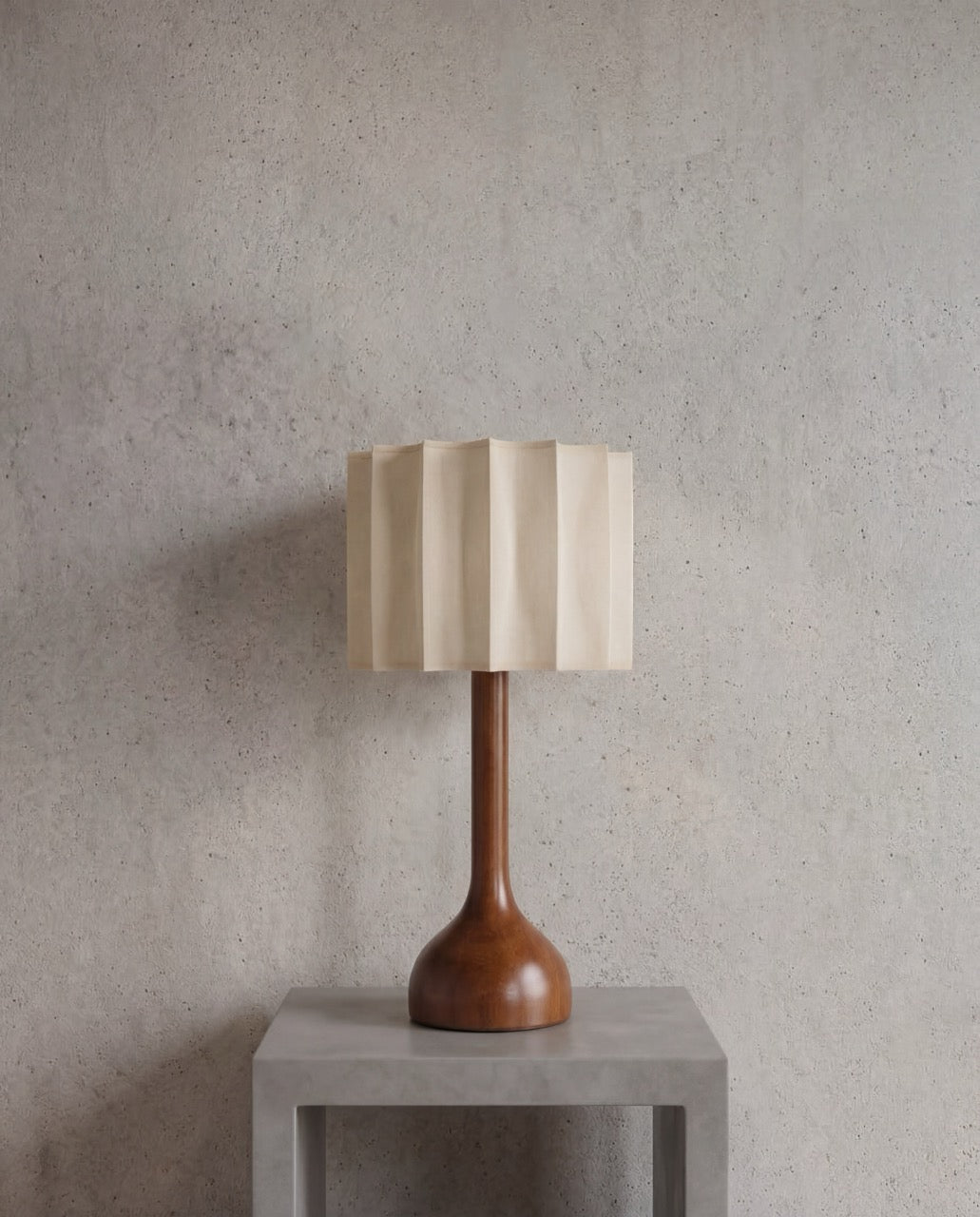 Rinkaku, Wooden Table Lamp, Short