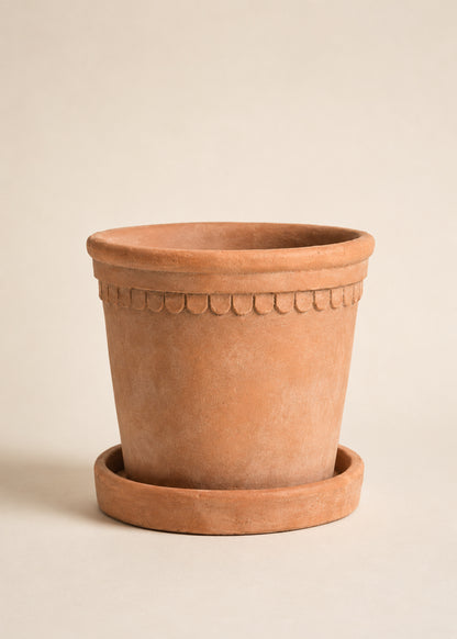 Siena, Aged Terracotta Planter with Saucer