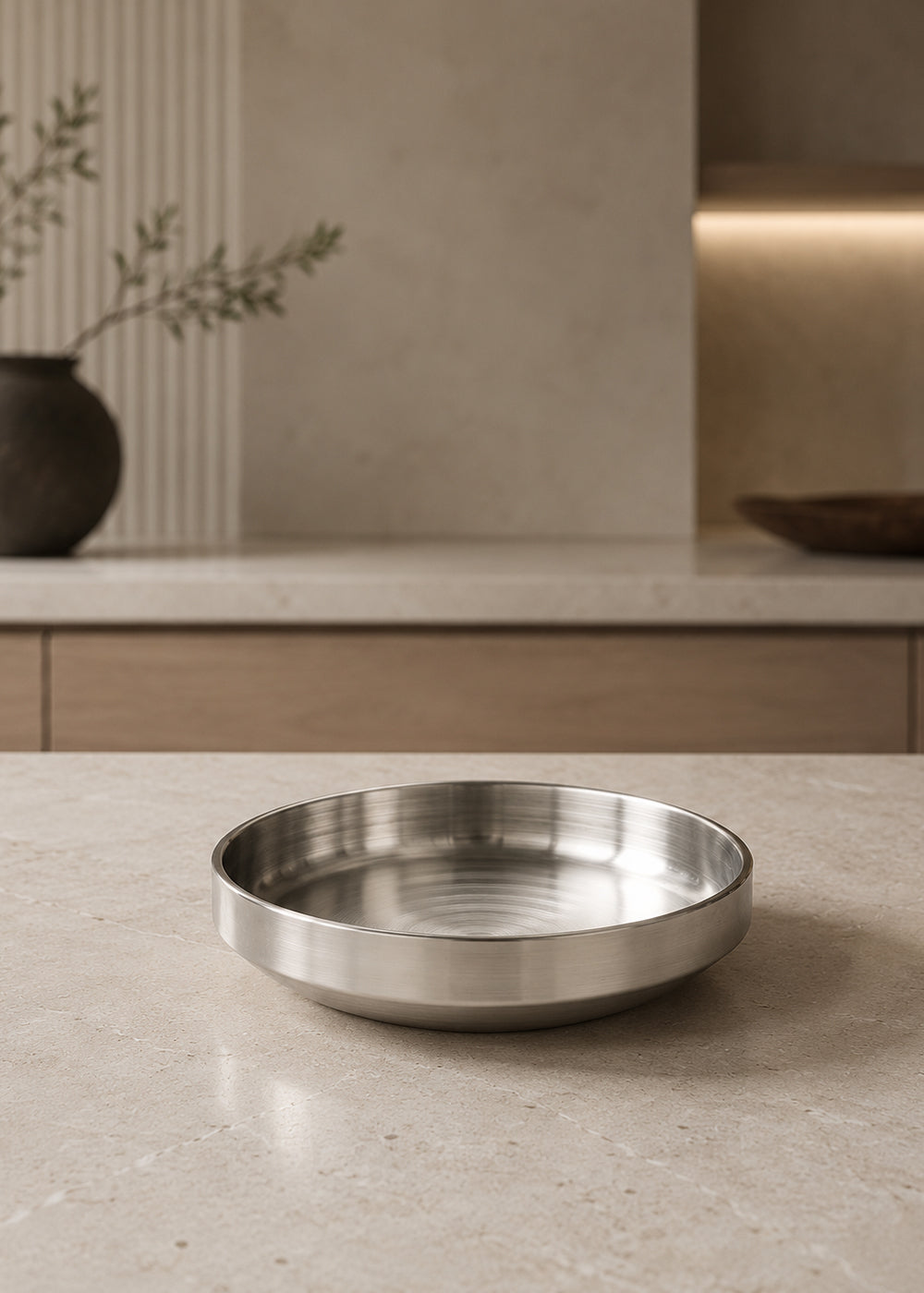 Tetsu stainless steel side bowl detail