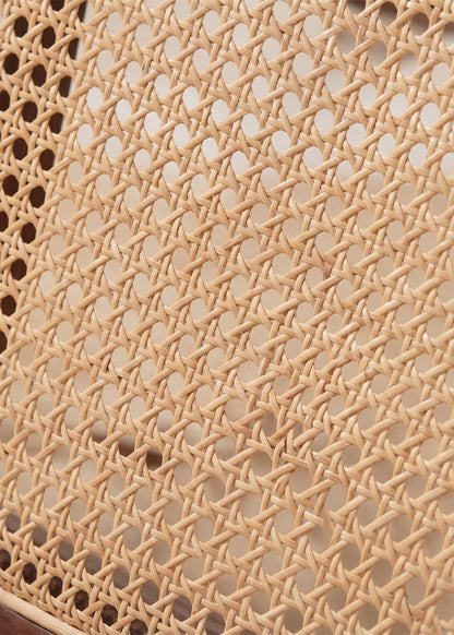 Aki Rattan Cane Lounge Chair, Walnut