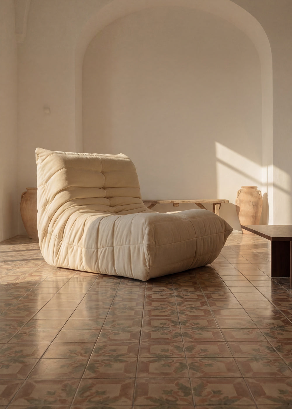 Yawara Low Lounge Chair | Faux Suede
