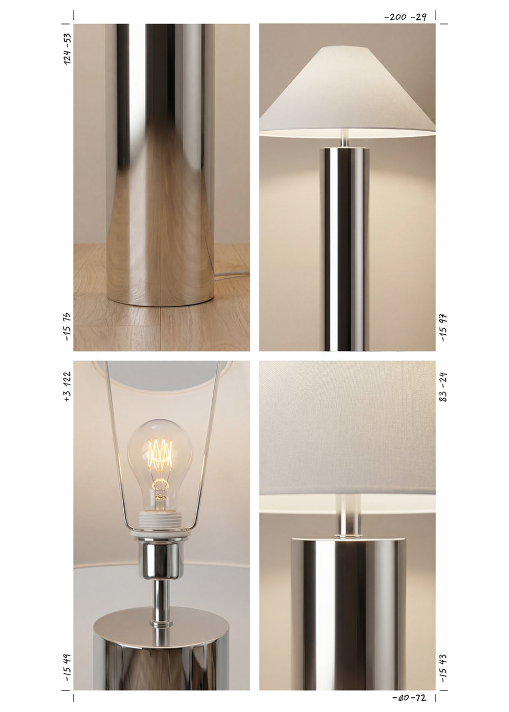 Chrome column lamp collection overview