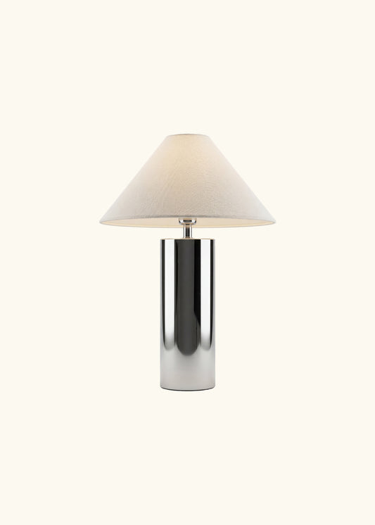 Chrome Column Table Lamp
