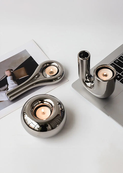 Candle Holder, Silver, Decor (3 styles available)