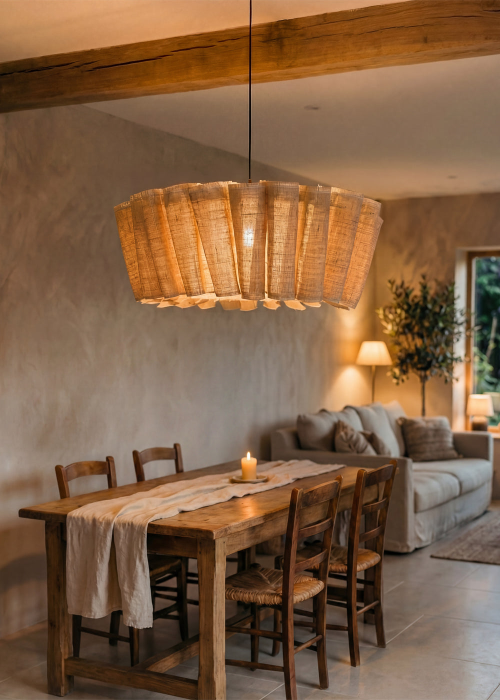 Linen Wave, light Shade & Pendant / 80cm