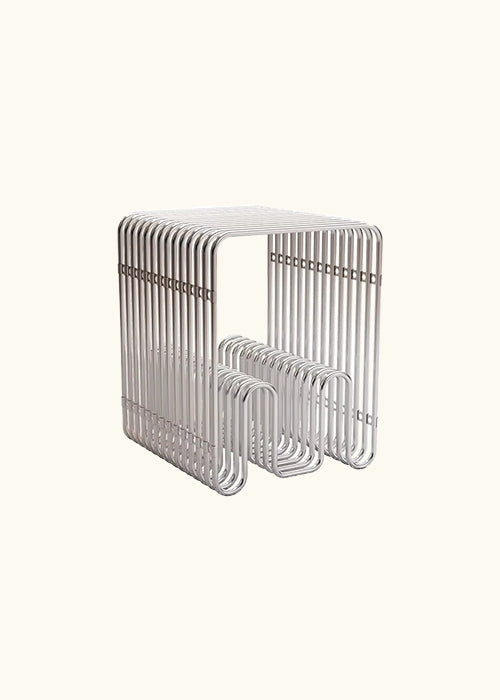 Magazine Rack / Side Table (Stainless Steel)