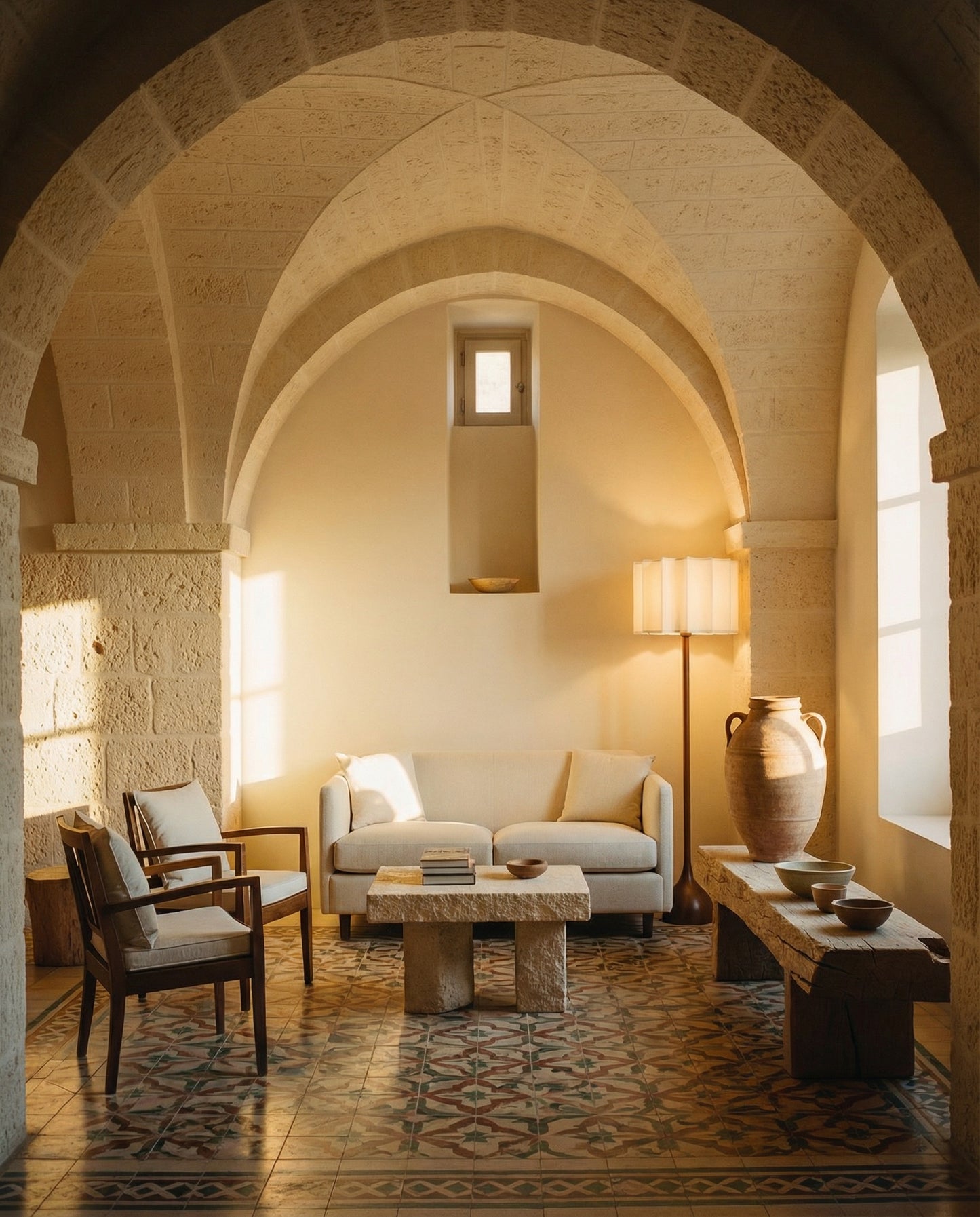 Rinkaku, Wooden Floor Lamp, tall