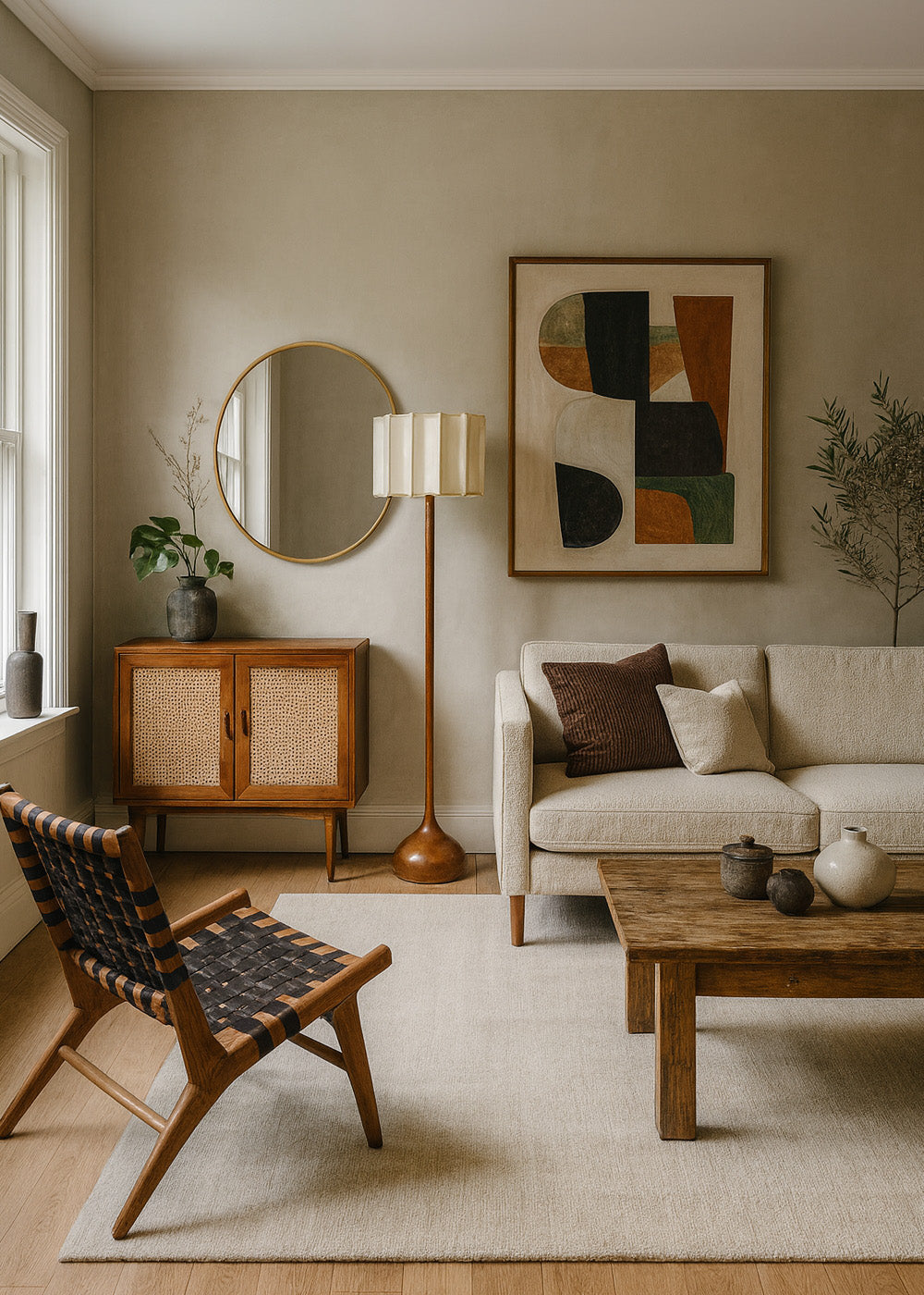 Wooden Floor Lamp, tall