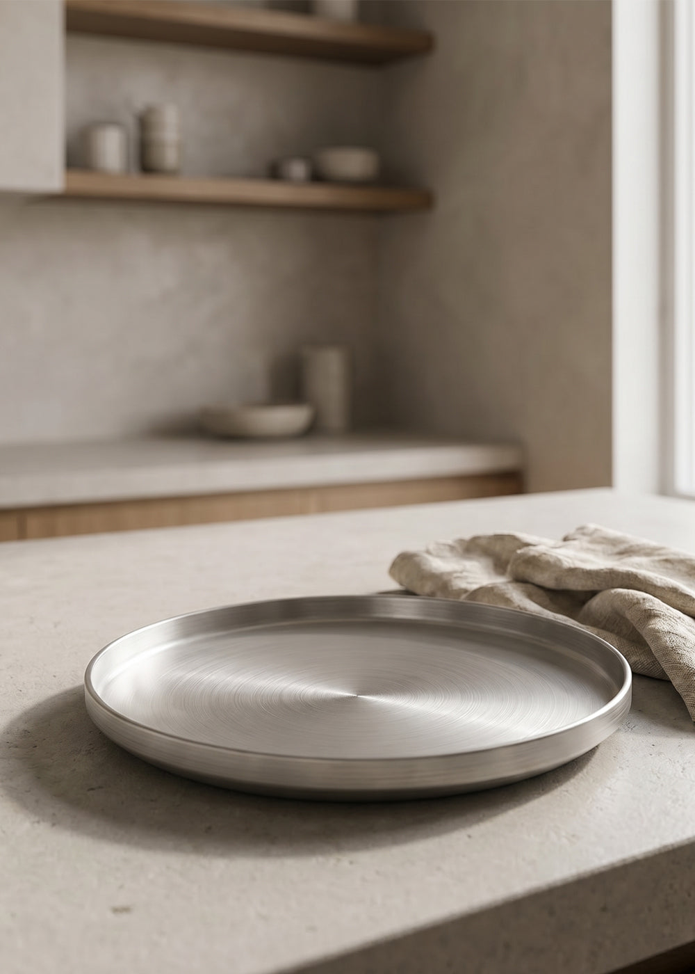 Tetsu, Stainless Steel Side Plate, 23cm