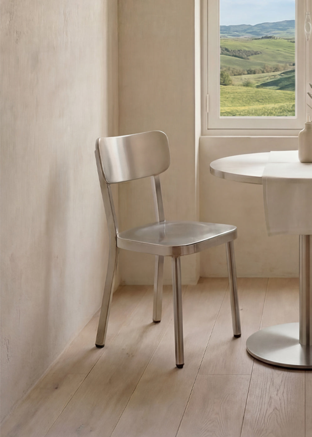 Brushed Steel Dining Chair